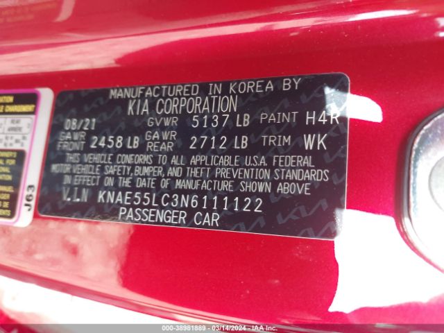 KNAE55LC3N6111122 KIA Stinger Gt2