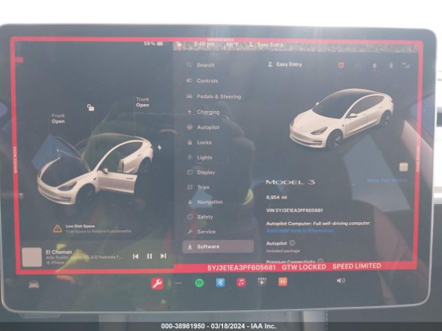 5YJ3E1EA3PF605681 Tesla Model 3 Rear-wheel Drive