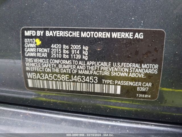 WBA3A5C58EJ463453 BMW 328I