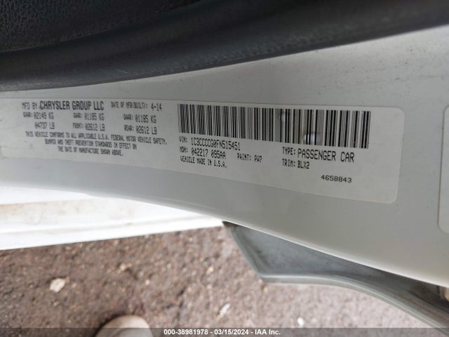 Chrysler 200 C 2015 1C3CCCCG0FN515451 Image 9