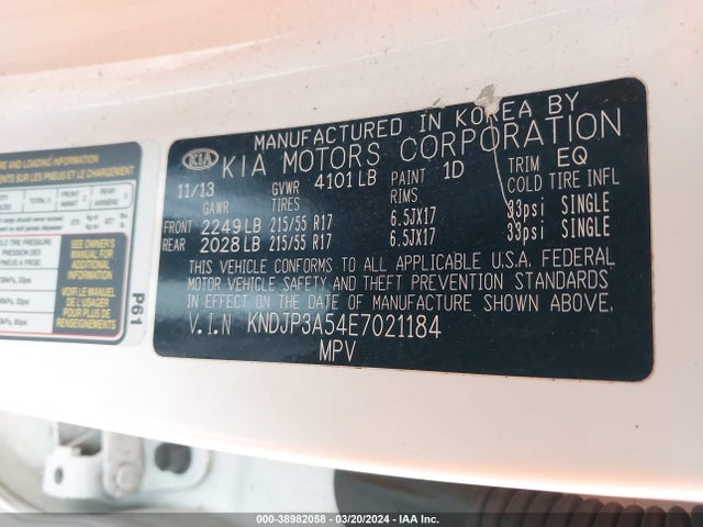 KIA SOUL + 2014 KNDJP3A54E7021184 Image 9