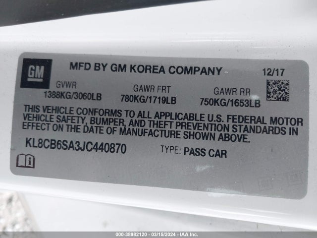 Chevrolet Spark Ls Cvt 2018 KL8CB6SA3JC440870 Image 9