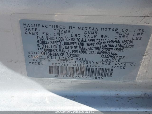 3N1CN8EVXPL831295 Nissan Versa 1.6 Sv Xtronic Cvt