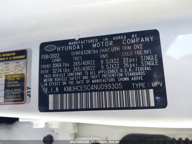 Genesis Gv80 3.5t Awd 2022 KMUHCESC4NU099305 Image 9