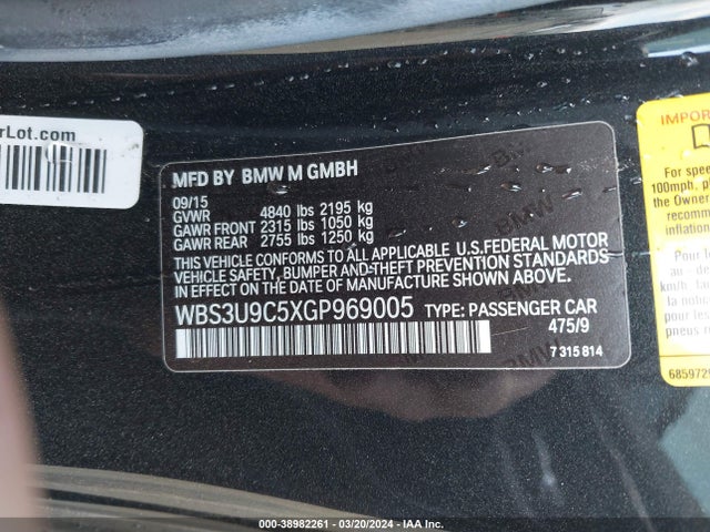 BMW M4 2016 WBS3U9C5XGP969005 Image 9