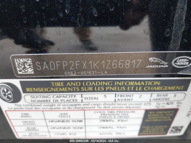 SADFP2FX1K1Z66817 Jaguar E-PACE SE