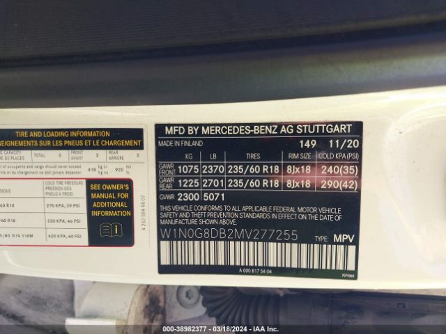 W1N0G8DB2MV277255 Mercedes-Benz Glc 300 Suv
