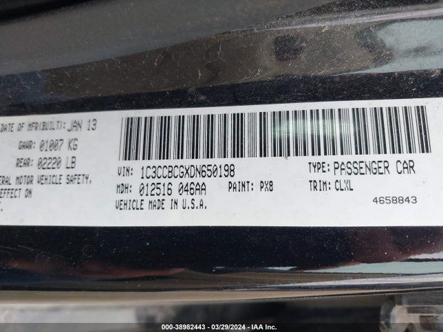 Aukcja sprzedaży 2013 Chrysler 200 Limited, vin: 1C3CCBCGXDN650198, numer aukcji: 38982443