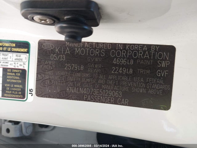 KIA Cadenza Premium 2014 KNALN4D73E5129063 Image 9