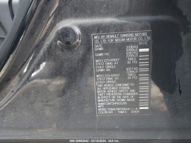 Nissan ROGUE S 2017 KNMAT2MT2HP605295 Image 9