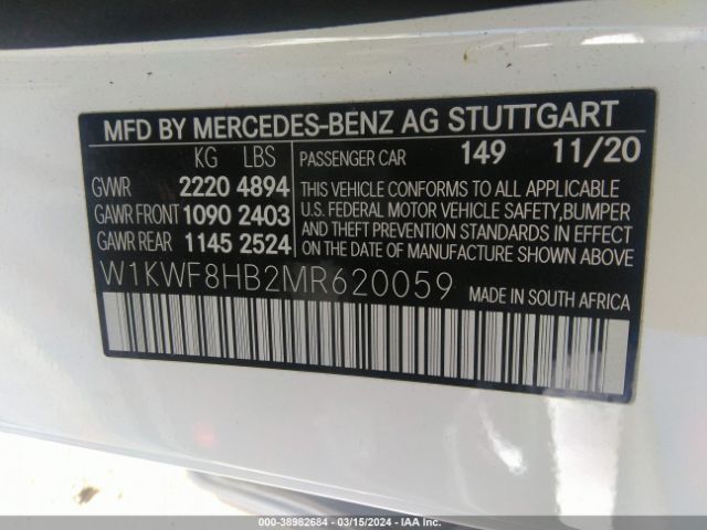 W1KWF8HB2MR620059 Mercedes-Benz Amg C 63 S