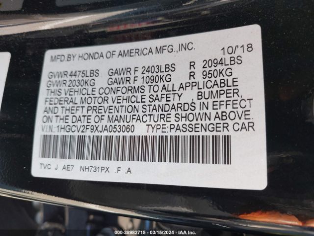 1HGCV2F9XJA053060 Honda Accord Touring 2.0t