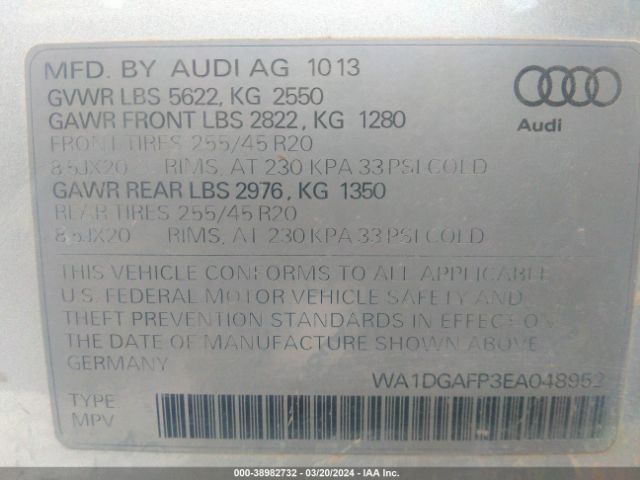 WA1DGAFP3EA048952 Audi Q5 3.0t Premium Plus
