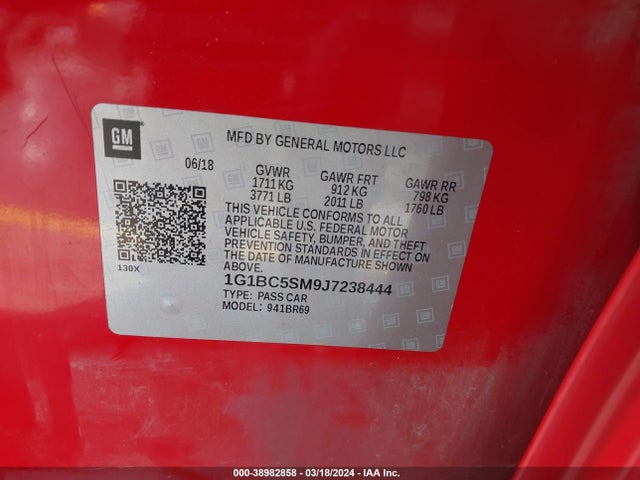 Chevrolet Cruze Ls Auto 2018 1G1BC5SM9J7238444 Image 9