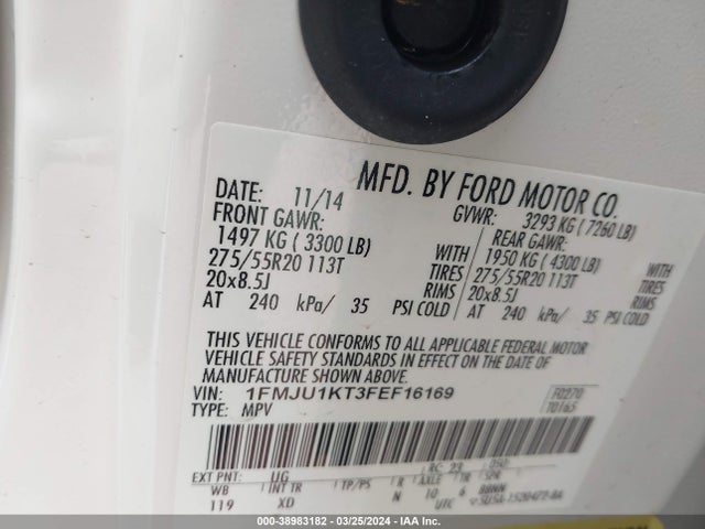 Ford Expedition Limited 2015 1FMJU1KT3FEF16169 Image 9
