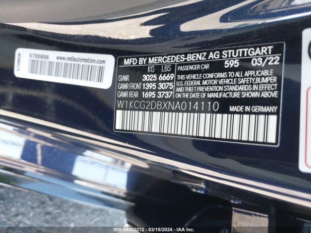 W1KCG2DBXNA014110 Mercedes-Benz EQS 450+