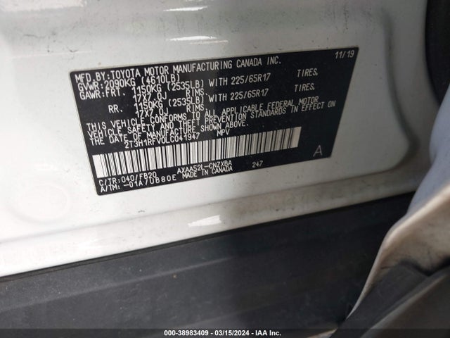 Toyota RAV4 LE 2020 2T3H1RFV0LC041947 Image 9