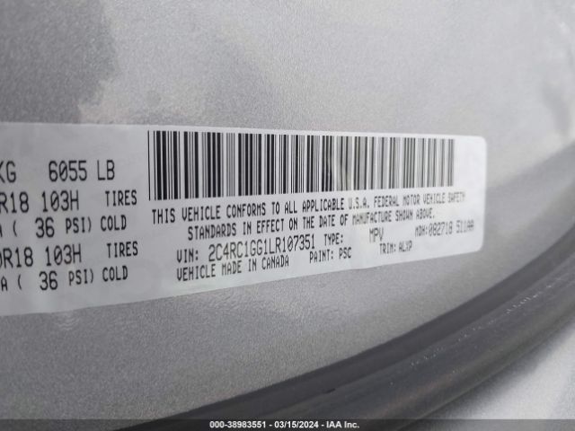 2020 CHRYSLER PACIFICA 2C4RC1GG1LR107351 Photo 8