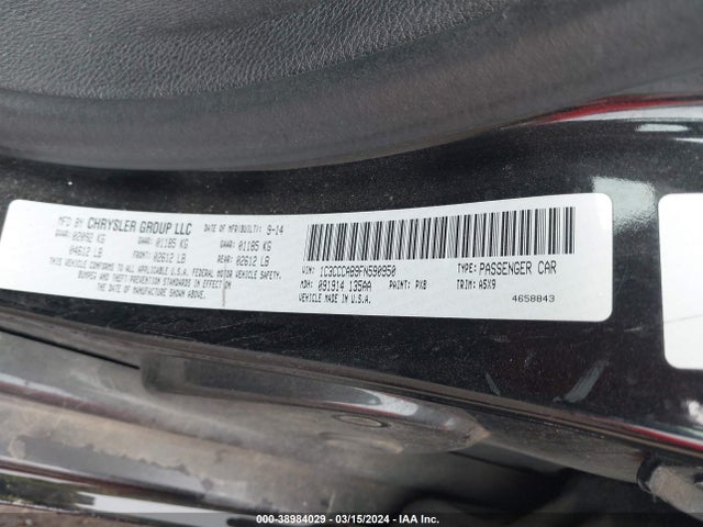 Chrysler 200 Limited 2015 1C3CCCAB9FN590950 Image 9