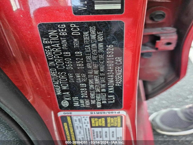 KIA RIO LX 2017 KNADM4A34H6016326 Image 9