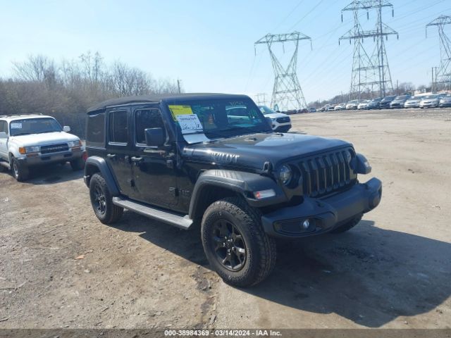 Auction sale of the 2020 Jeep Wrangler Unlimited Willys 4x4, vin: 1C4HJXDN5LW310967, lot number: 38984369