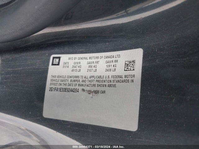 Chevrolet Camaro 2ls 2014 2G1FA1E30E9244284 Image 9