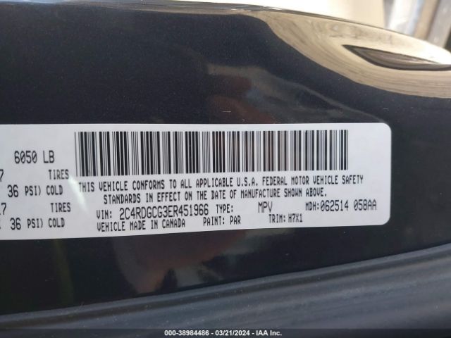 2C4RDGCG3ER451966 Dodge Grand Caravan Sxt