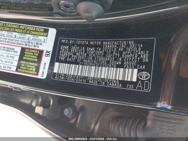 Toyota COROLLA L 2015 2T1BURHE0FC252878 Image 9