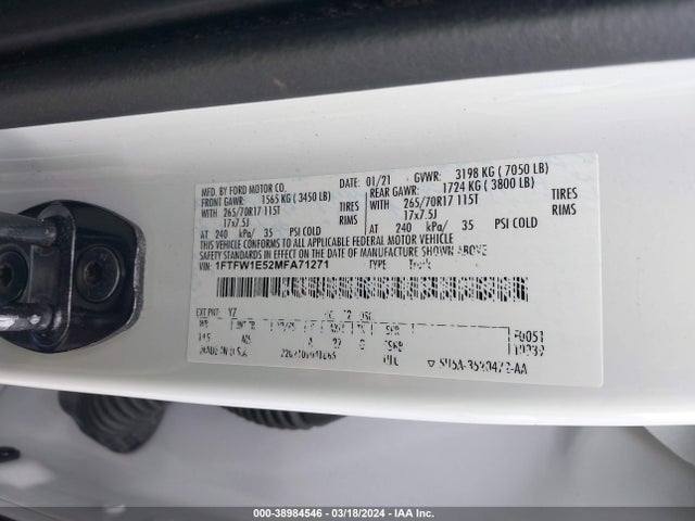 Ford F-150 Xlt 2021 1FTFW1E52MFA71271 Image 9