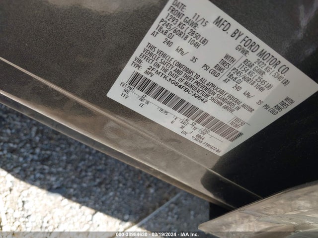 Ford EDGE SE 2015 2FMTK3G84FBC32642 Image 9