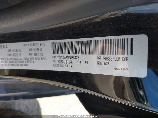 Chrysler 200 Limited 2015 1C3CCCAB4FN756422 Image 9