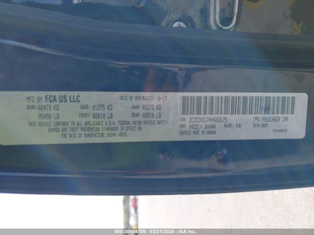 2C3CDXGJ7HH603175 Dodge Charger R/t Scat Pack Rwd