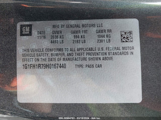 Chevrolet CAMARO 2SS 2017 1G1FH1R79H0167440 Image 9