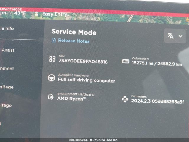 7SAYGDEE9PA045816 Tesla Model Y Awd/long Range Dual Motor All-wheel Drive