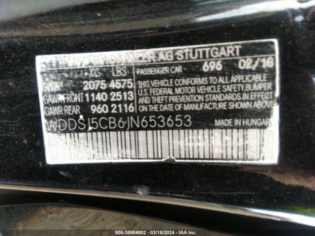WDDSJ5CB6JN653653 Mercedes-Benz Amg Cla 45 4matic