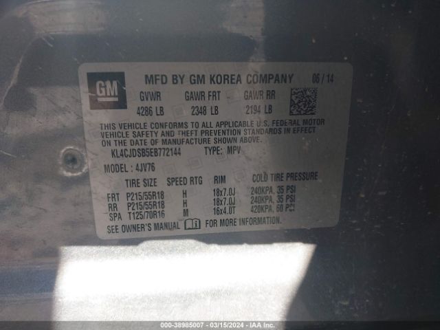 KL4CJDSB5EB772144 Buick Encore Premium