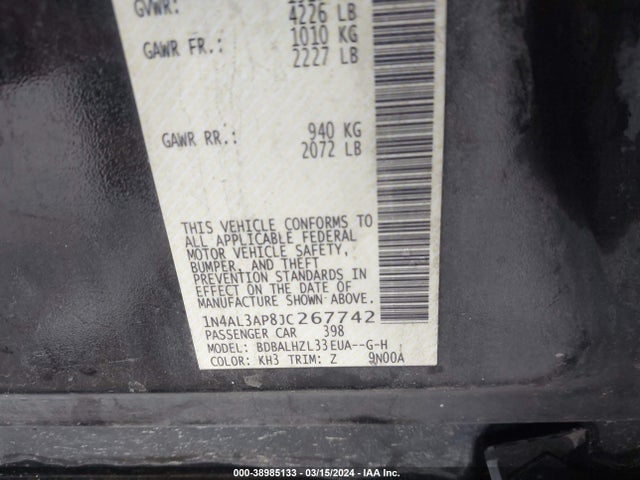 Nissan Altima 2.5 Sr 2018 1N4AL3AP8JC267742 Image 9