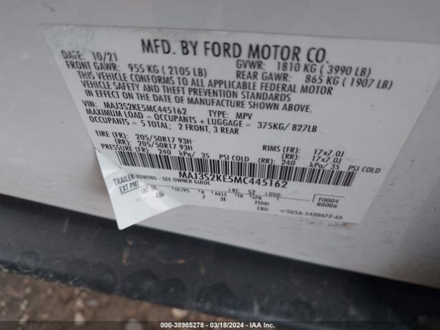 2021 FORD ECOSPORT MAJ3S2KE5MC445162 Photo 8