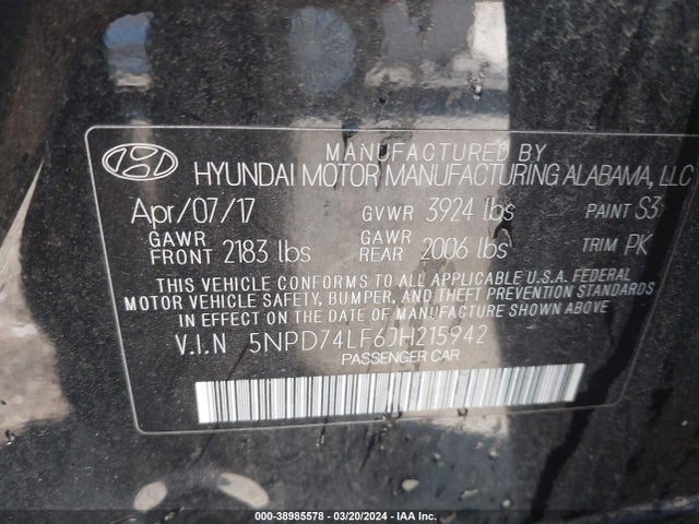 Hyundai ELANTRA SE 2018 5NPD74LF6JH215942 Image 9