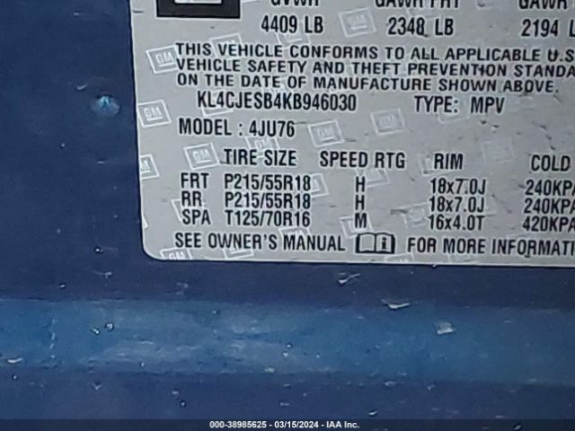 KL4CJESB4KB946030 Buick Encore Awd Preferred
