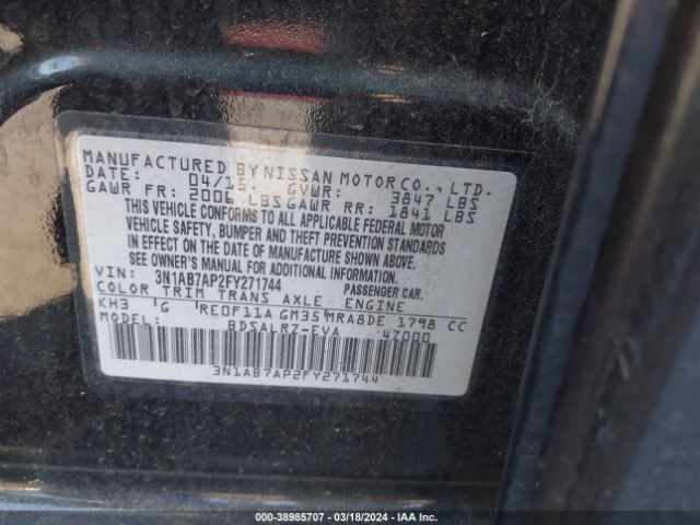 3N1AB7AP2FY271744 Nissan SENTRA SR