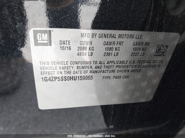 Aukcja sprzedaży 2017 Buick Lacrosse Essence, vin: 1G4ZP5SS0HU159065, numer aukcji: 38985721