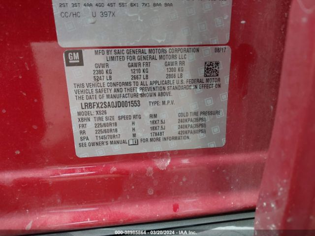 LRBFX2SA0JD001553 Buick Envision Essence