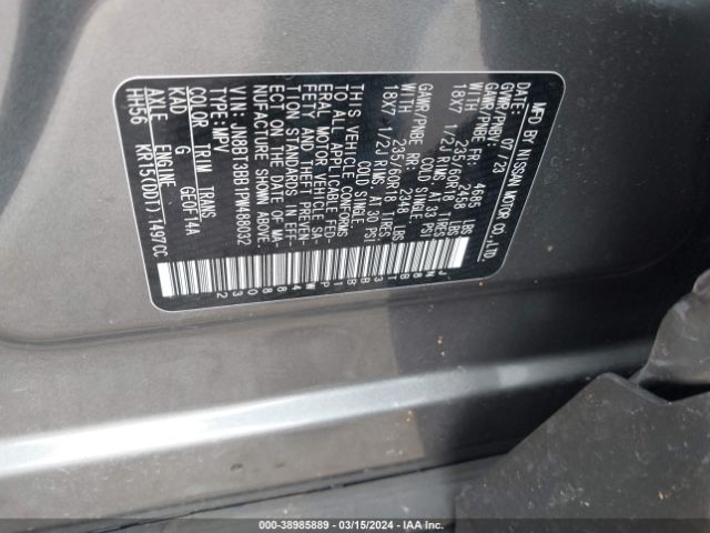 JN8BT3BB1PW488032 Nissan Rogue Sv Intelligent Awd