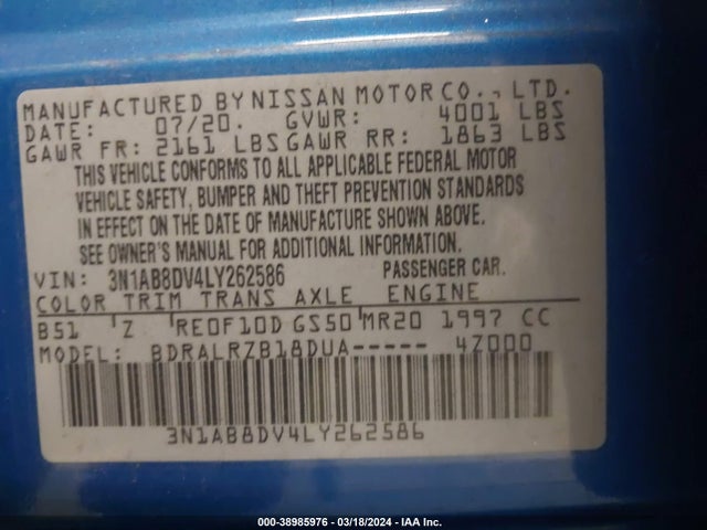 Nissan Sentra Sr Xtronic Cvt 2020 3N1AB8DV4LY262586 Image 9
