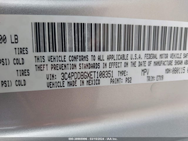 Dodge Journey Sxt 2014 3C4PDDBGXET108351 Image 9