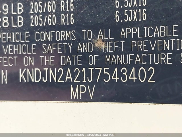 KIA Soul ! 2018 KNDJN2A21J7543402 Image 9