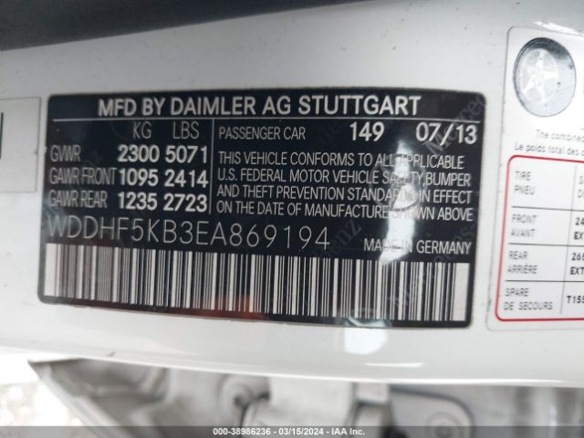 WDDHF5KB3EA869194 Mercedes-Benz E 350