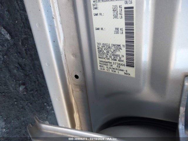 Nissan Maxima 3.5 Sl 2017 1N4AA6AP9HC373666 Image 9