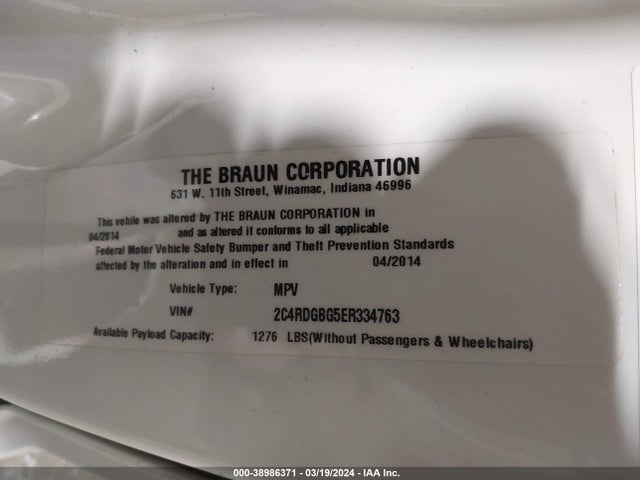 Dodge Grand Caravan Se 2014 2C4RDGBG5ER334763 Image 9